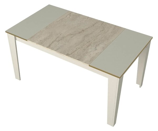 Masa VEYRON, crem/bej cu efect de marmura, PAL melaminat, 145x85x76 cm