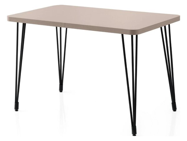 Masa LAGOS 1424, bej/negru, PAL melaminat/metal, 120x70x75 cm