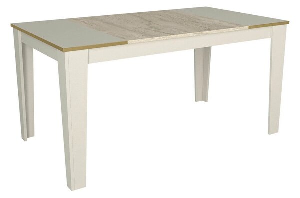 Masa VEYRON, crem/bej cu efect de marmura, PAL melaminat, 145x85x76 cm