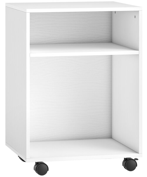 HOMCOM Dulap pentru Imprimantă cu Roți și 2 Rafturi 40x35x55.5 cm, Alb | Aosom Romania