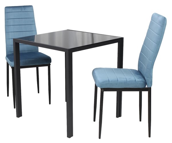Set Masă fixă Luna cu 2 scaune Oscar Blue
