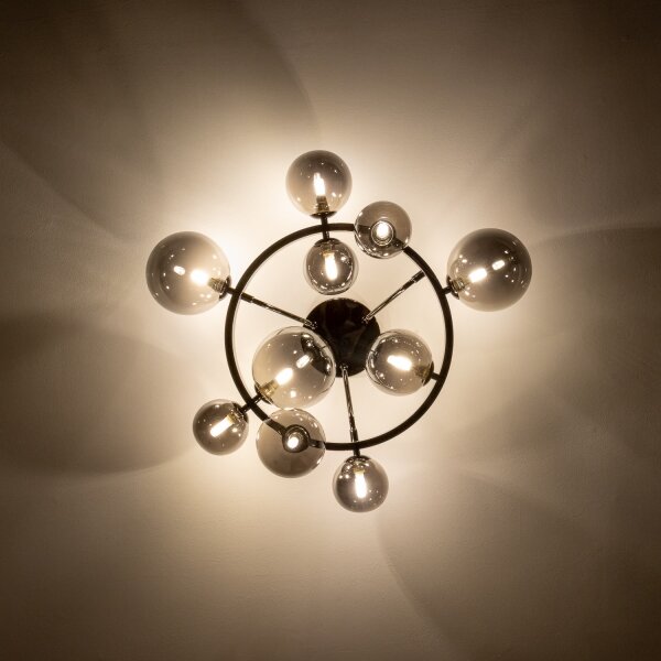 Brilagi - Lustră LED aplicată MILLA 10xG9/3W/230V crom negru/fumuriu