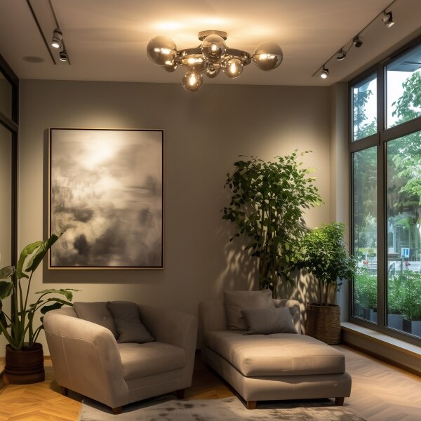 Brilagi - Lustră LED aplicată MILLA 10xG9/3W/230V crom negru/fumuriu