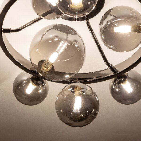 Brilagi - Lustră LED aplicată MILLA 10xG9/3W/230V crom negru/fumuriu