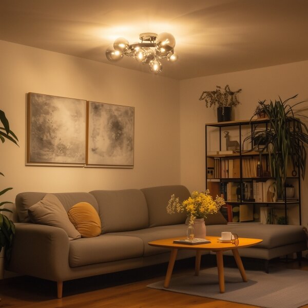 Brilagi - Lustră LED aplicată MILLA 10xG9/3W/230V crom negru/fumuriu