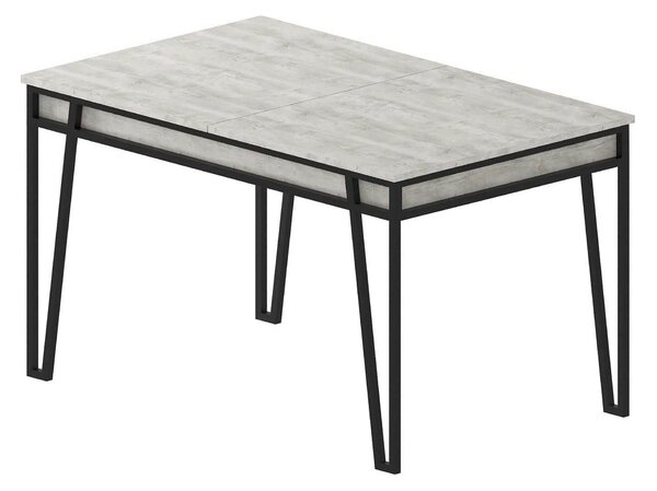 Masa 855DTE4602, gri/negru, PAL melaminat/metal, 132/170x80x76 cm