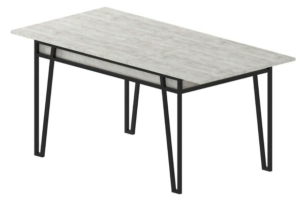 Masa 855DTE4602, gri/negru, PAL melaminat/metal, 132/170x80x76 cm