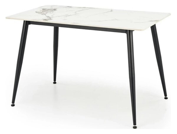 Masa EMILIO 120, alb/negru, ceramica/metal, 120x70x76 cm