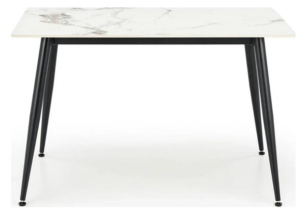 Masa EMILIO 120, alb/negru, ceramica/metal, 120x70x76 cm