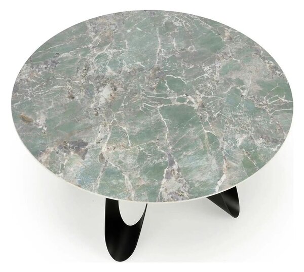 Masa GIOVANI, verde/negru, ceramica/metal, 135x135x76 cm