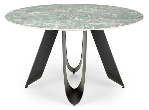 Masa GIOVANI, verde/negru, ceramica/metal, 135x135x76 cm