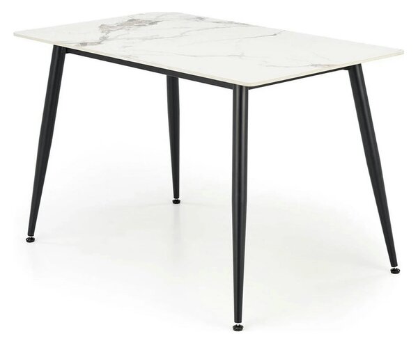 Masa EMILIO 120, alb/negru, ceramica/metal, 120x70x76 cm