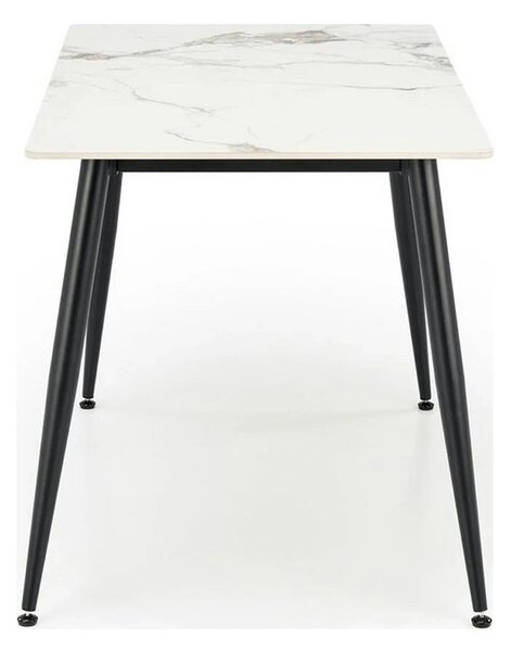 Masa EMILIO 120, alb/negru, ceramica/metal, 120x70x76 cm