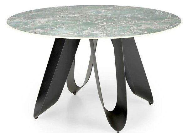 Masa GIOVANI, verde/negru, ceramica/metal, 135x135x76 cm