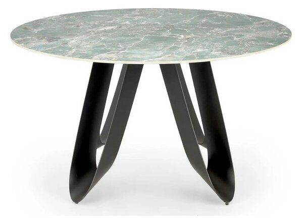 Masa GIOVANI, verde/negru, ceramica/metal, 135x135x76 cm