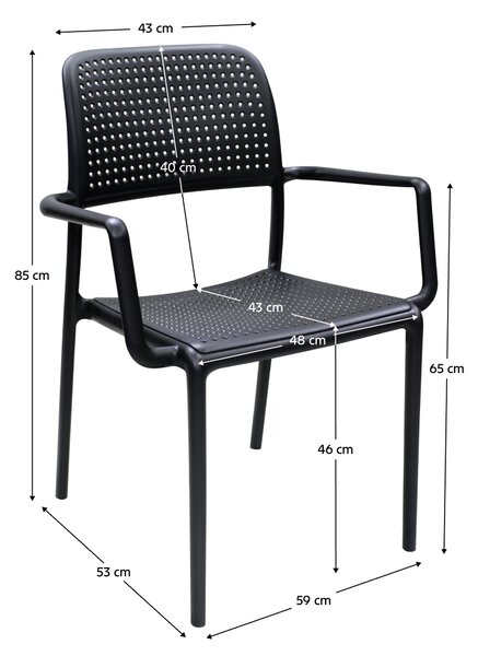 KONDELA Scaun stivuibil, negru, DENTON NEW