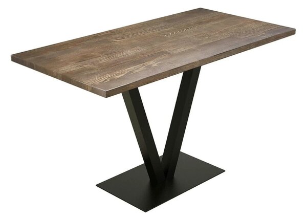 Masa SUN, nuc/negru, lemn de pin/metal, 125x66x77 cm