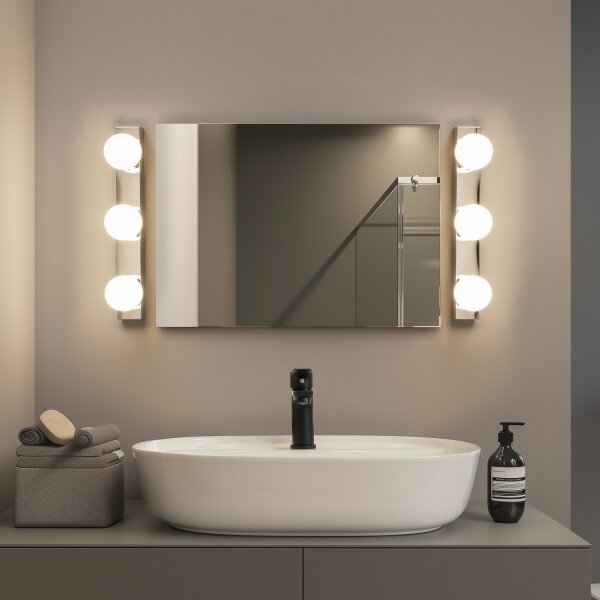 Brilagi - Aplică LED pentru oglindă de baie HOLLYWOOD, 3xLED/3W/230V, IP44, crom
