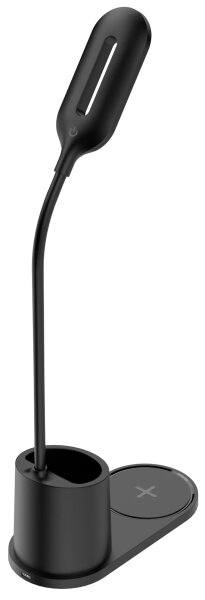 Lampă LED de birou LED/3W/5V cu încărcare fără fir, culoare neagră