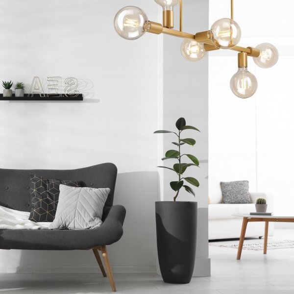 Lustră pe tijă ASTRID 6xE27/60W/230V aurie