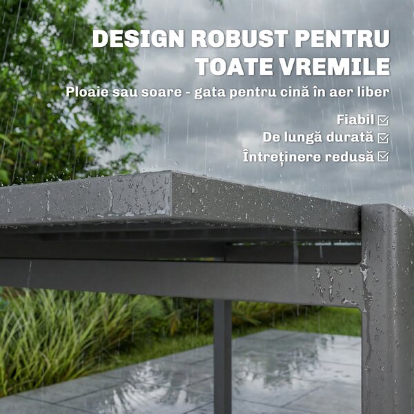 Outsunny masă extensibilă pentru exterior masă de grădină masă de prânz | Aosom Romania