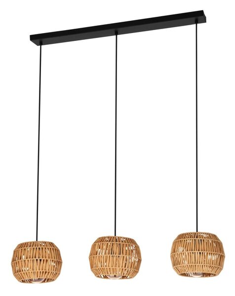 Eglo 44144 - Lustră suspendată pe cablu SHELDON, 3x E27/40W/230V, maro