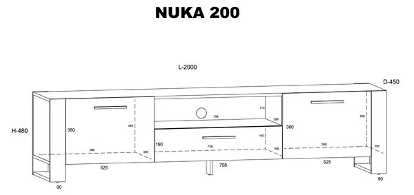 Masă TV Nulakka 200 (Stejar grande). 1124969