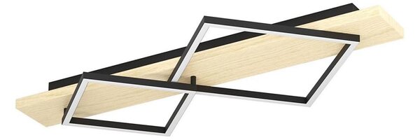 Eglo 901929 - Plafonieră LED BOYA LED/13W/230V + LED/15W, negru/bej