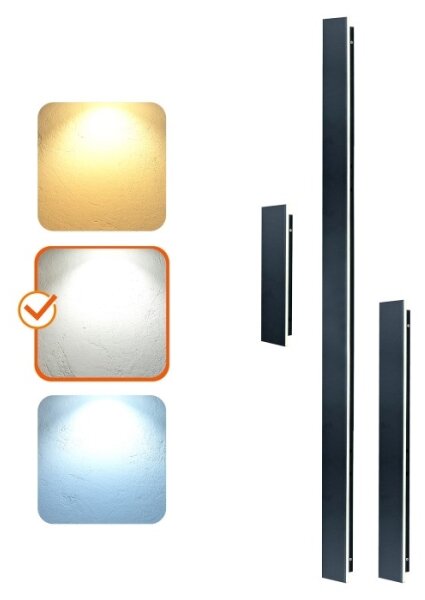 MIRANA Aplica LED de exterior, 8W, 230V, 4000K, IP44, 30 cm, negru