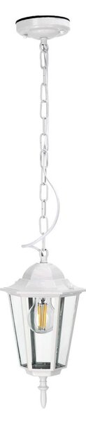 Lustră de exterior pe lanț 1xE27/60W/230V IP44 alb
