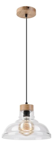 Lustră suspendată SINGLE 1xE27/60W/230V, diam. 28 cm, stejar