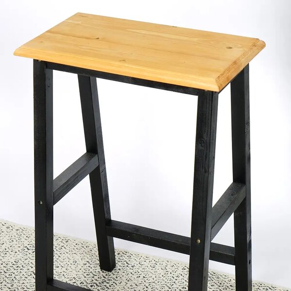 Scaun bar, taburet,William,din lemn,culoare negru si nuc,70 cm