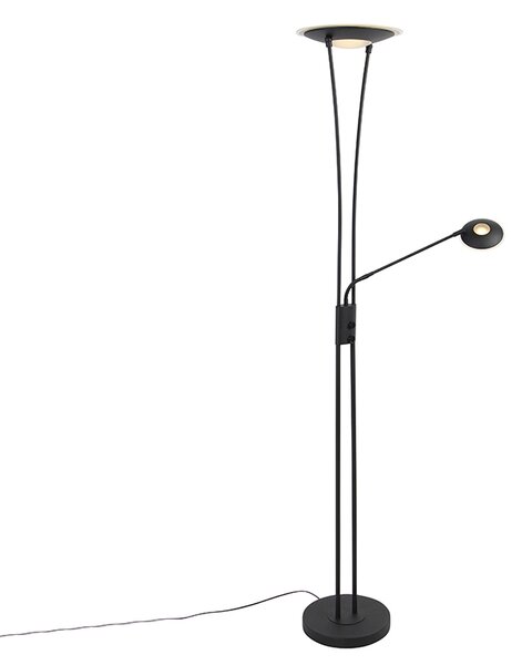 Lampă de podea modernă, negru, cu LED cu braț de citire - Ibiza