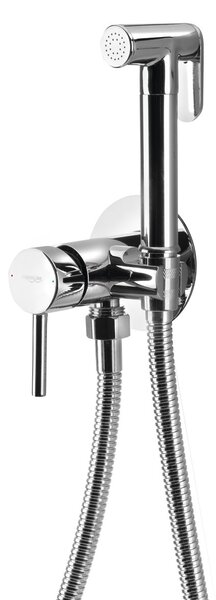 Aqualine Aqualine, baterie pentru bideu ascuns cu spray Stop, furtun 1,2 m, rotund, crom, SK302