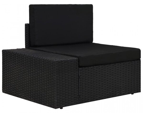 Canapea de colt modulara cu cotiera dreapta, negru, poliratan - V49500V