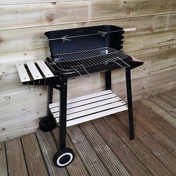 Gratar mobil cu masa de depozitare BBQ 83 x 45 cm