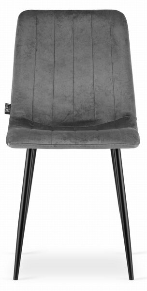 Oferta Scaun de catifea gri LAVA cu picioare negre II. calitate
