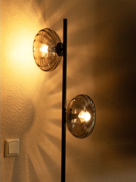 Osram - Lampă de podea DECOR SMOKE 2xE14/12W/230V negru/gri fumuriu