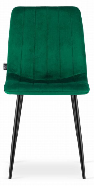 Verde scaun bucatarie LAVA din catifea cu picioare negre