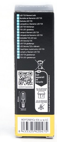 Bec LED FILAMENT T25 E14/4W/230V 3000K - Brilagi
