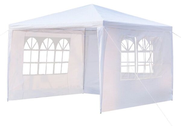 Cort pentru gradina 3x3 m, pavilion 3 pereti cu ferestre laterale, cadru de otel, impermeabil, 85g/mp