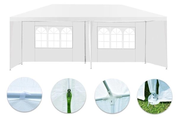 Cort gradina 3x6 m, cadru din otel, pavilion impermeabil, ferestre laterale