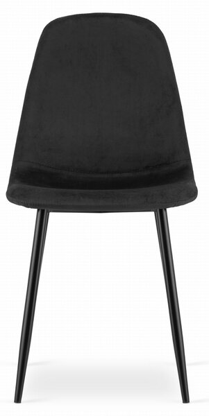 Scaun de masa din catifea Culoare negru cu picioare negre, COMO