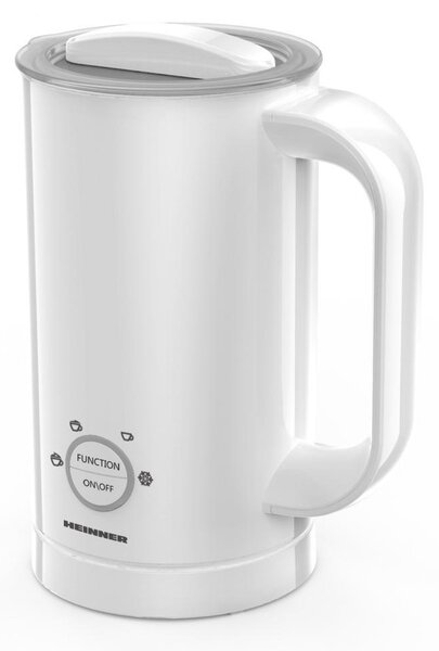Aparat pentru spumat laptele Heinner HMFR-450WH, 450 W, capacitate spumare 100ml, 4 functii, capacitate incalzire 200ml, led, inel spumare magnetic, Alb
