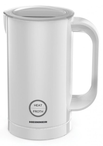 Aparat pentru spumat laptele Heinner HMFR-450WH, 450 W, capacitate spumare 100ml, 4 functii, capacitate incalzire 200ml, led, inel spumare magnetic, Alb