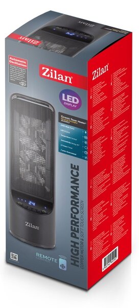 Aeroterma ceramica turn Zilan ZLN2052 Negru, 2000W, timer 8H, siguranta la rasturnare