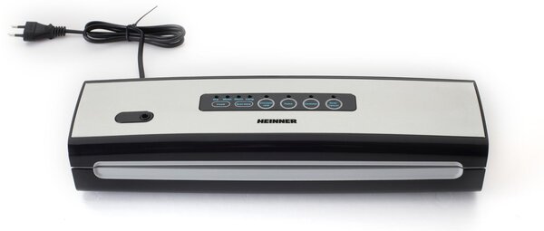 Aparat de vidat si sigilat Heinner Food Power 130 HAV-130BKSS, vidare si sigilare, vidare uscata umeda, mini-cutter incorporat, capacitate vidare 6 l min, 0.58 bar, 130W, argintiu