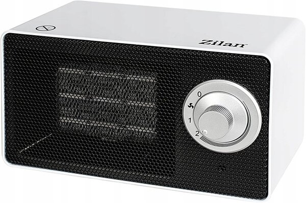 Aeroterma ceramica Zilan ZLN2007 Alb, 1000W, 2 nivele de incalzire, oprire automata la rasturnare