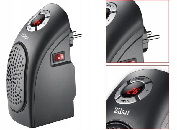 Aeroterma ceramica Zilan ZLN2281 Negru, ecran LCD, foarte puternica si comapacta