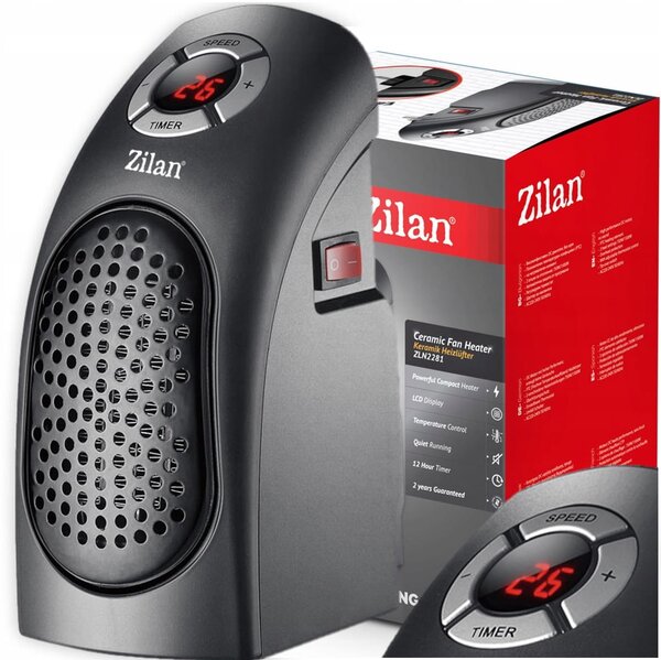 Aeroterma ceramica Zilan ZLN2281 Negru, ecran LCD, foarte puternica si comapacta